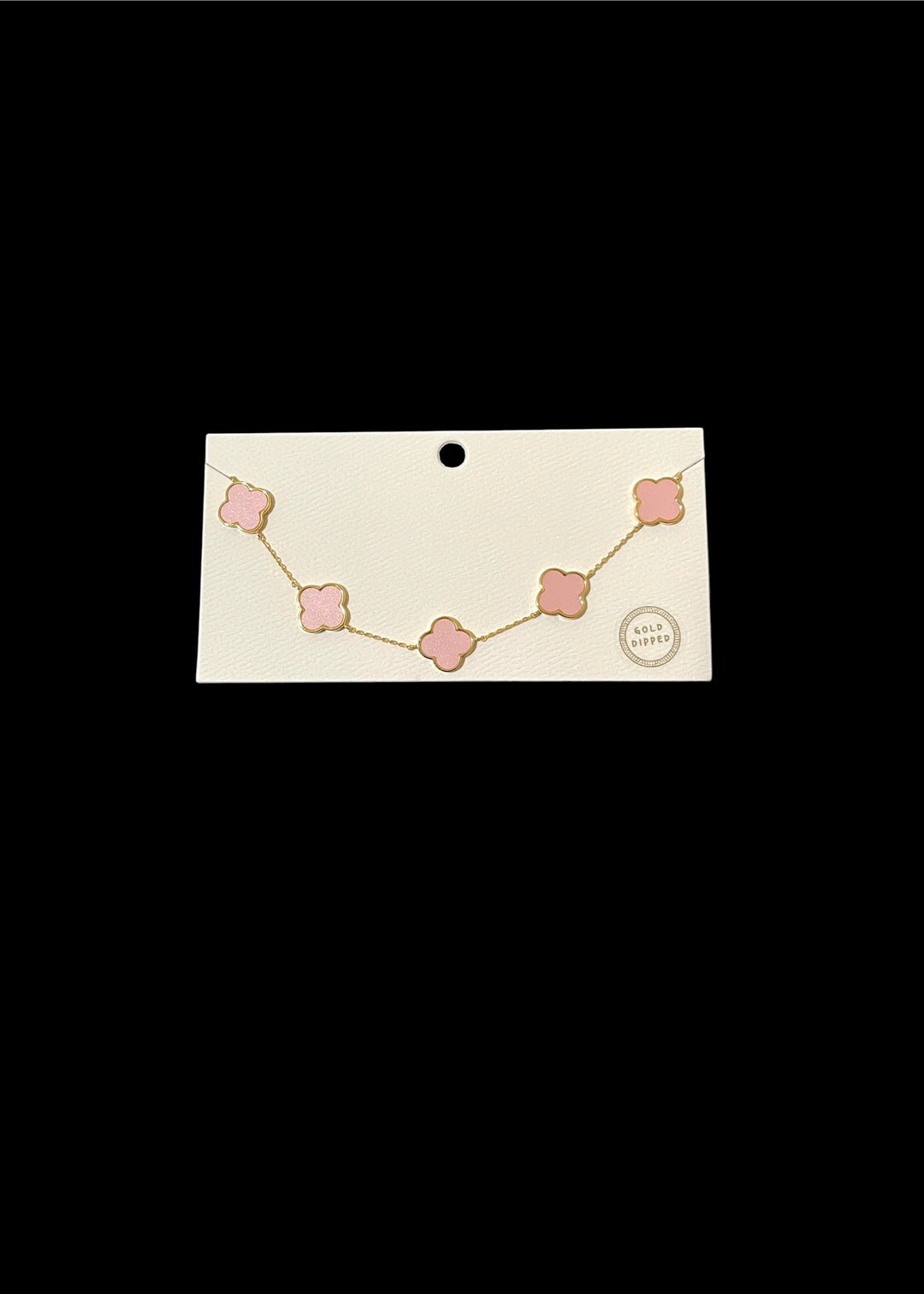 Pink Clover Gold Plated Choker