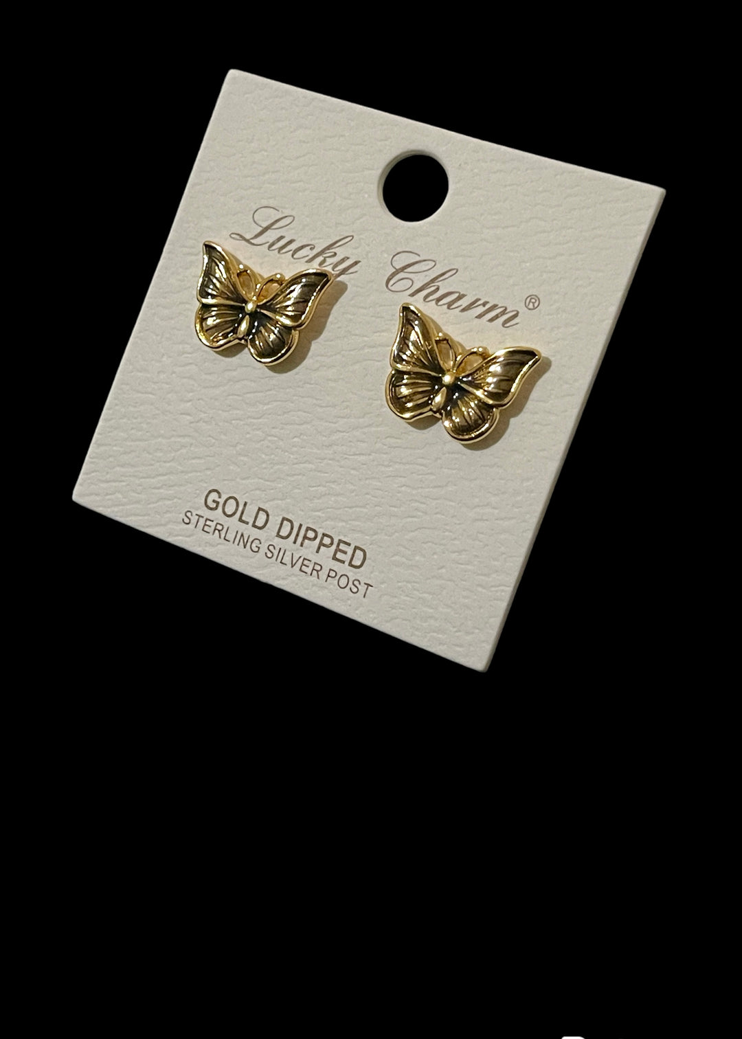 Butterfly Gold Dipped Stud Earrings