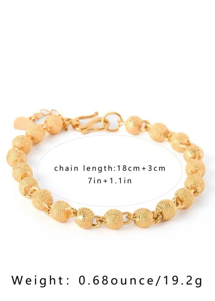 18K Gold Plated Golden Beads Bracelet