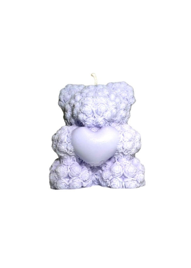Bear Holding Heart Candle