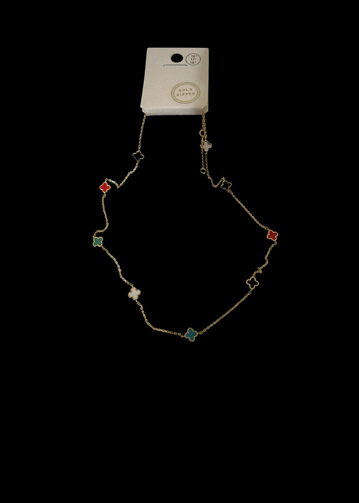 Nine Clover Gold Dipped Necklace
