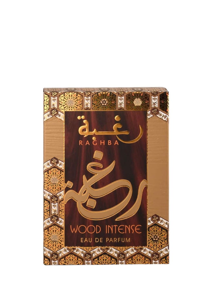 Lattafa Raghba Wood Intense for Unisex Eau de Parfum Spray, 3.4 Ounce