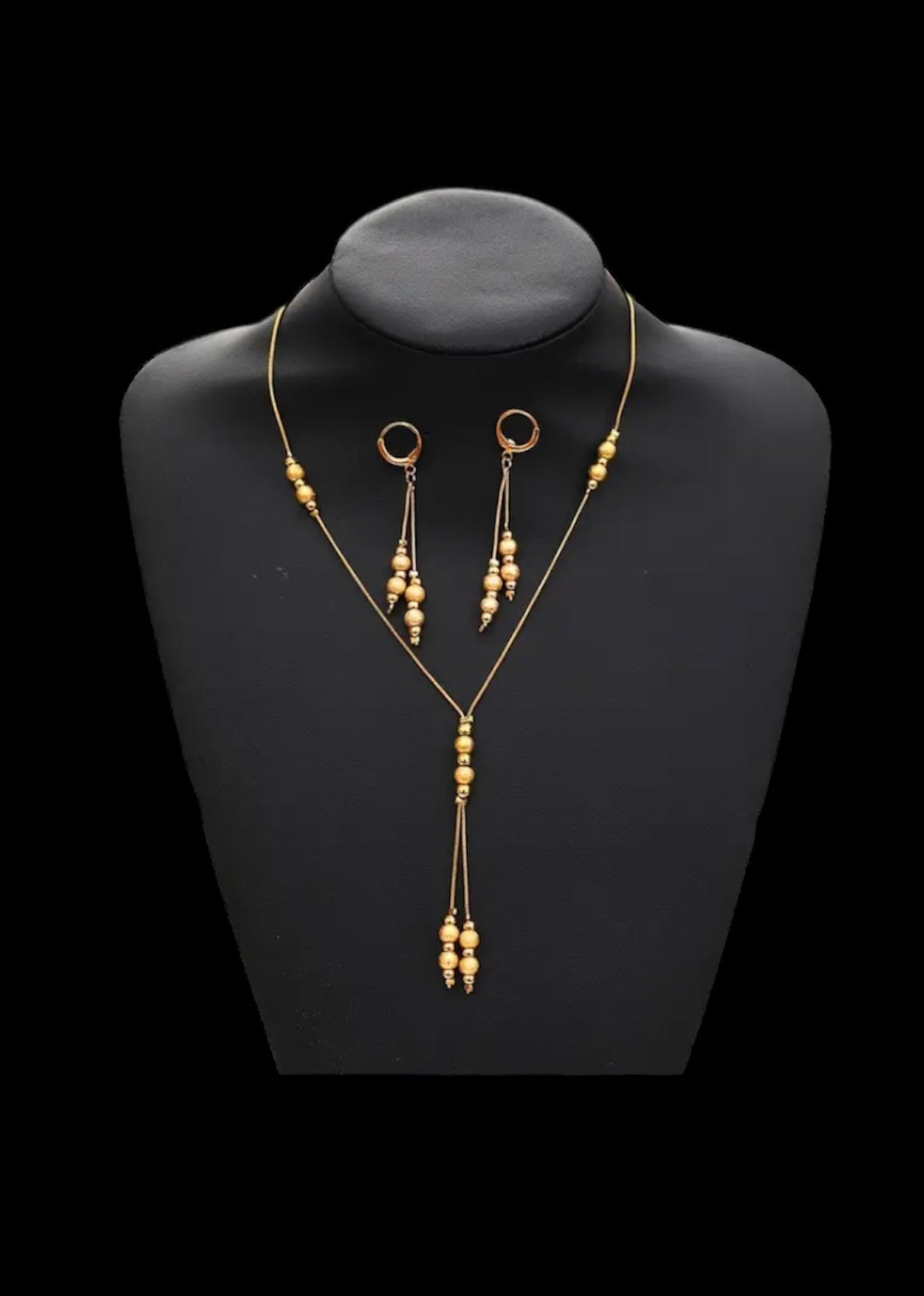 Jewelry Set 24k Gold Plated Made of Spherical Beads