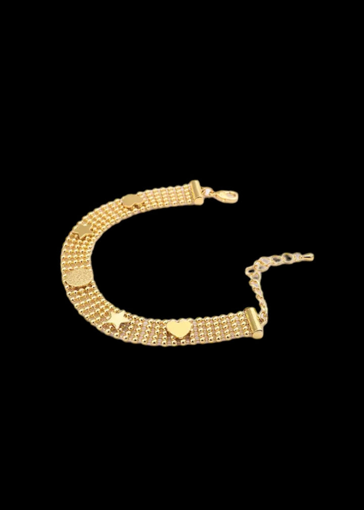 Necklace Bracelets Earrings Set For Women 24K Gold Plated Copper Jewelry Set